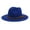 Blue, variant on Unisex Vintage Wide Brim Fedora Hat With Buckle Detail Belted Design