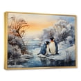 thumbnail image 2 of Designart "Symphony Of Winter Penguins" Penguin Floater Framed Wall Art Living Room, 2 of 5
