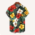 thumbnail image 3 of Vetsdori Mens Button up Shirts Short Sleeve Summer Work Shirts Hawaiian Outfits Tops Gift for Him Vacation Floral Quick Dry T-Shirts for Men Pockets,Size L, 3 of 4