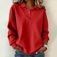 thumbnail image 4 of Tbopshirt Sweatshirts for Women Solid Color Shirt Lapel Patchwork Hoodie Sweatshirt V-Neck Long Sleeve Loose Casual Pullover with Collar Flap Flap Sports Top Hoodie,S-3XL, 4 of 8