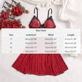 thumbnail image 3 of Warop Women's Nightgown, V-Neck with Polka Dots and Bow Decor, Sheer Chemise for Bedroom and Special Setting, 3 of 9