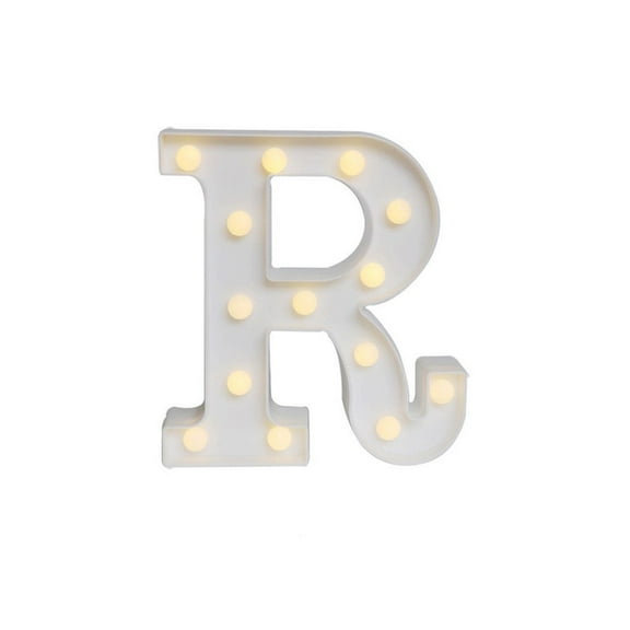 Light Up Letter LED Alphabet PlasticParty Sign Wedding Festival Stand Decoration (R)