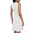 thumbnail image 5 of APEXFWDT Women's Deep V-Neck Sleeveless Dress Slim Fit Midi Dress with Pockets, for Home and Daily Leisure,M,White, 5 of 6