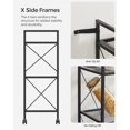 thumbnail image 4 of Metal Storage Rack with Wheels, Mesh Shelving Unit with X Side Frames, .Width, for Entryway, Kitchen, Living Room, Bathroom, Industrial Style,, 4 of 8