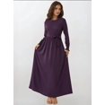 thumbnail image 7 of Textured Crew Neck Maxi Dress, 7 of 7