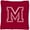 Maroon And White, variant on Letter M Initial Monogram - Maroon and White Fabric Decorative Pillow
