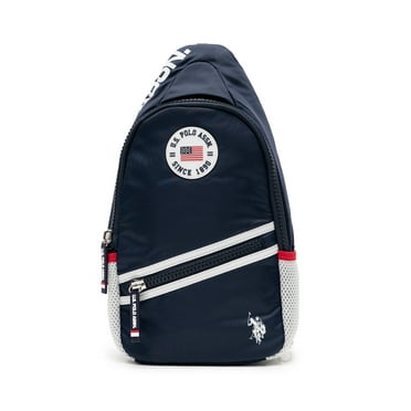 U.S. Polo Assn. Unisex Sling Bag with Striped Strap, Navy