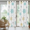 thumbnail image 5 of Outdoor Curtains for Patio Waterproof, Christmas Snowflakes Outdoor Privacy Panels Grommet, Winter Xmas Snow Yellow Teal Blue Blackout Outside Curtains for Porch/Cabana 54"x95", 2 Panels, 5 of 8