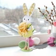 thumbnail image 5 of Fasiaou Large Flower Bunny Figurine Easter Ornament for Home Desktop and Shelf Decoration Displays,Yellow, 5 of 7