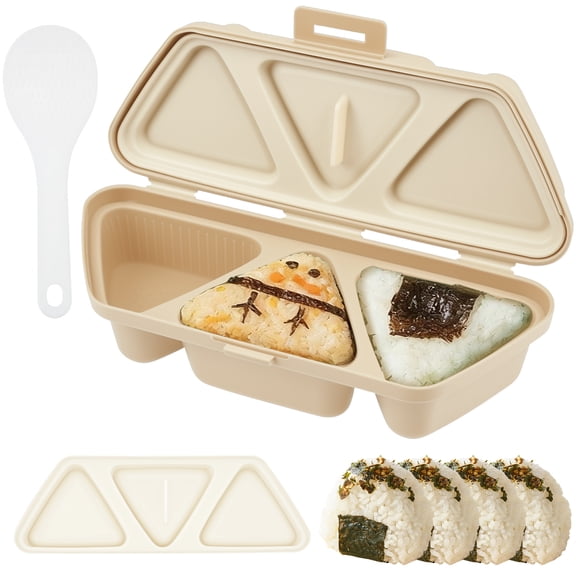 Ikoopy 6 in 1 Onigiri Mold Triangle Onigiri Mold Once Quickly Make 6pcs Sushi Multifunctional Rice Ball Maker for Making and Storing Sushi