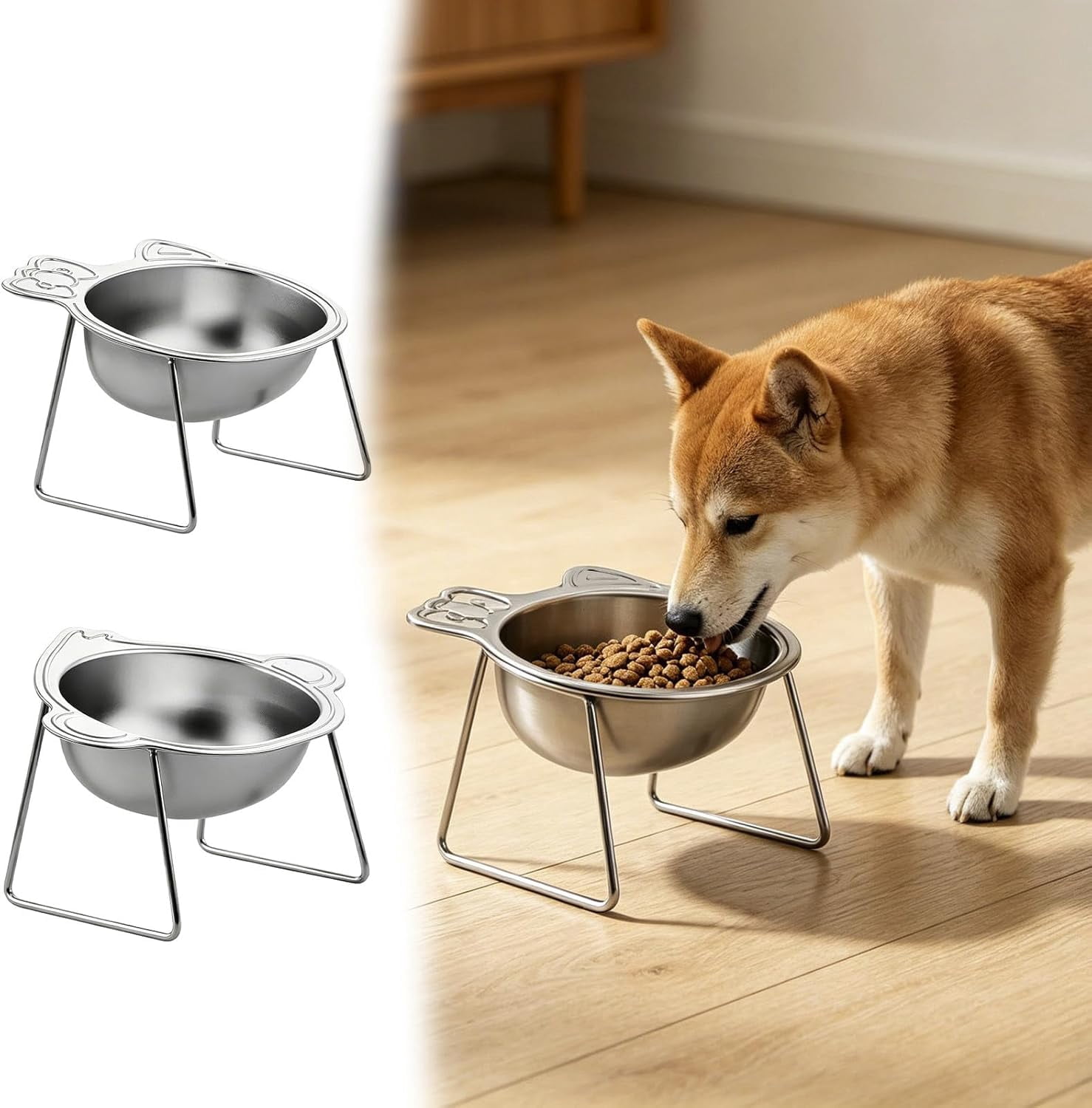Elevated Dog Bowl with Stand， for Medium and Large Breeds