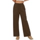 thumbnail image 1 of Amzcrzy Pantalones Mujer A Rayas Informales Cintura Alta Cordón Elástico Tipo Bóxer Cómodos Holgados Anchos Con Bolsillos Tallas S-2XL Marrón, 1 of 8