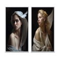 thumbnail image 2 of Designart "Célébration d'Ange de la Renaissance de l'Innocence IV" Femme à la Mode Ensemble d'Art Mural Encadré de 2 - Ensemble d'Art Mural Encadré Blanc Charmant de 2, 2 of 6