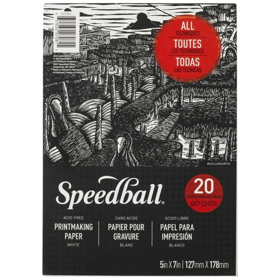 Speedball 2004236 5 x 7 in. Printmaking Pad, White - 20 Sheets