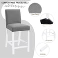 thumbnail image 6 of SESSLIFE Dining Table Set for 4, Counter Height Kitchen Table Set with Square Table and 4 Upholstered Chairs, Solid Wood Dining Room Set for 4, Space-Saving, Grey & White, 6 of 10
