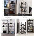 thumbnail image 4 of 4 Tier Storage Shelves Unit, Foldable Garage Shelving Metal Wire Shelf Rack, No Assembly Baker Rack Organizer Microwave Stand for Kitchen, Basement, Pantry, Laundry Room (4 tire Shelf), 4 of 6