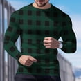thumbnail image 4 of VgaVtl Long Sleeve Men Shirt Fall Winter Green Tee Shirts for Men Waffle Leisure Plaid Loose Athletic Elastic Shirts,L, 4 of 5
