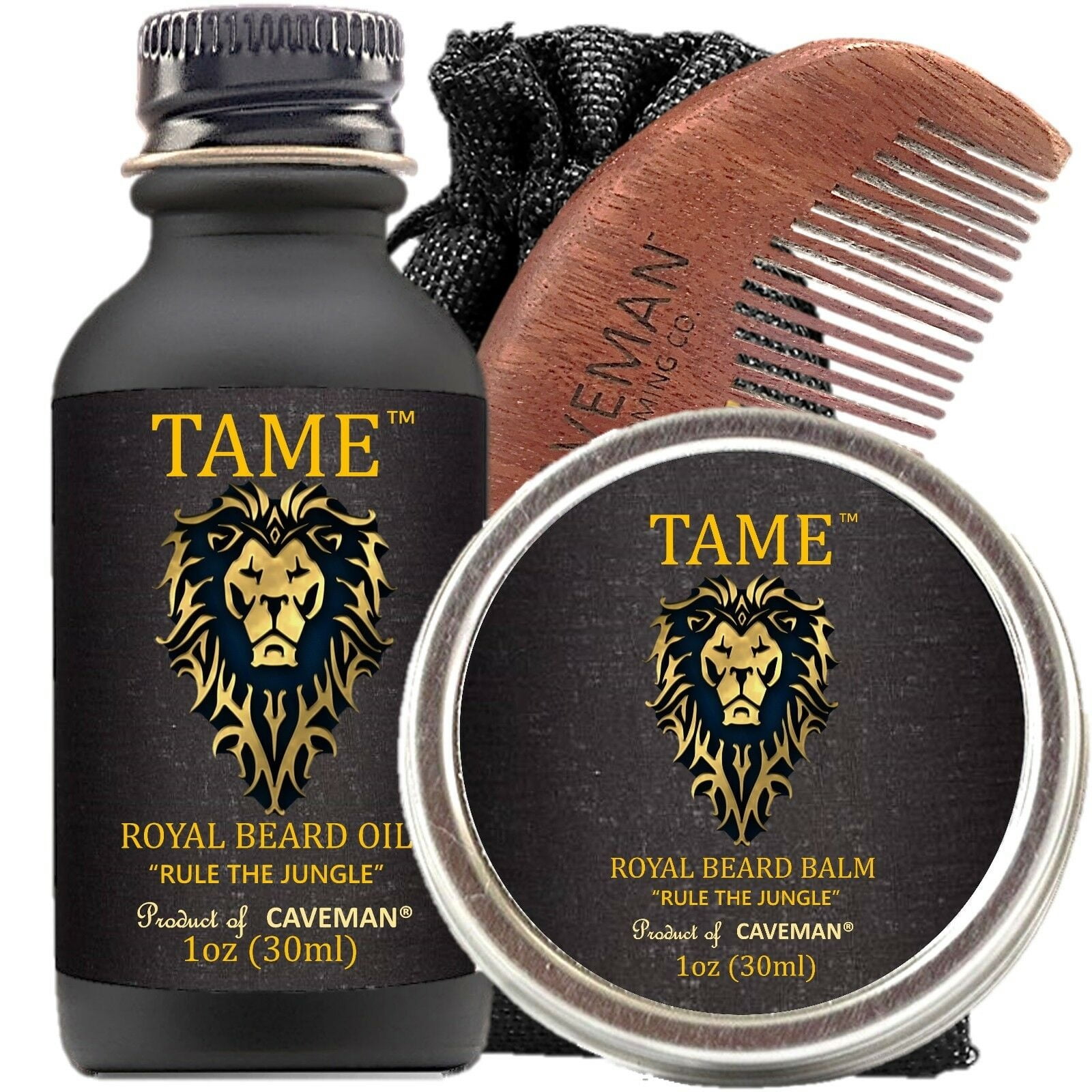 Hand Crafted Caveman® Beard Oil Set KIT Beard Oil + Balm FREE Comb