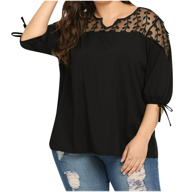 Subjektiv Invitere lampe Womens Blouses And Tops Dressy Plus Size Evening Tops for Women,Women's  Solid Color Top Short Sleeve Pullover V Neck Lightweight Top Blusas de  Mujer Elegantes - Walmart.com