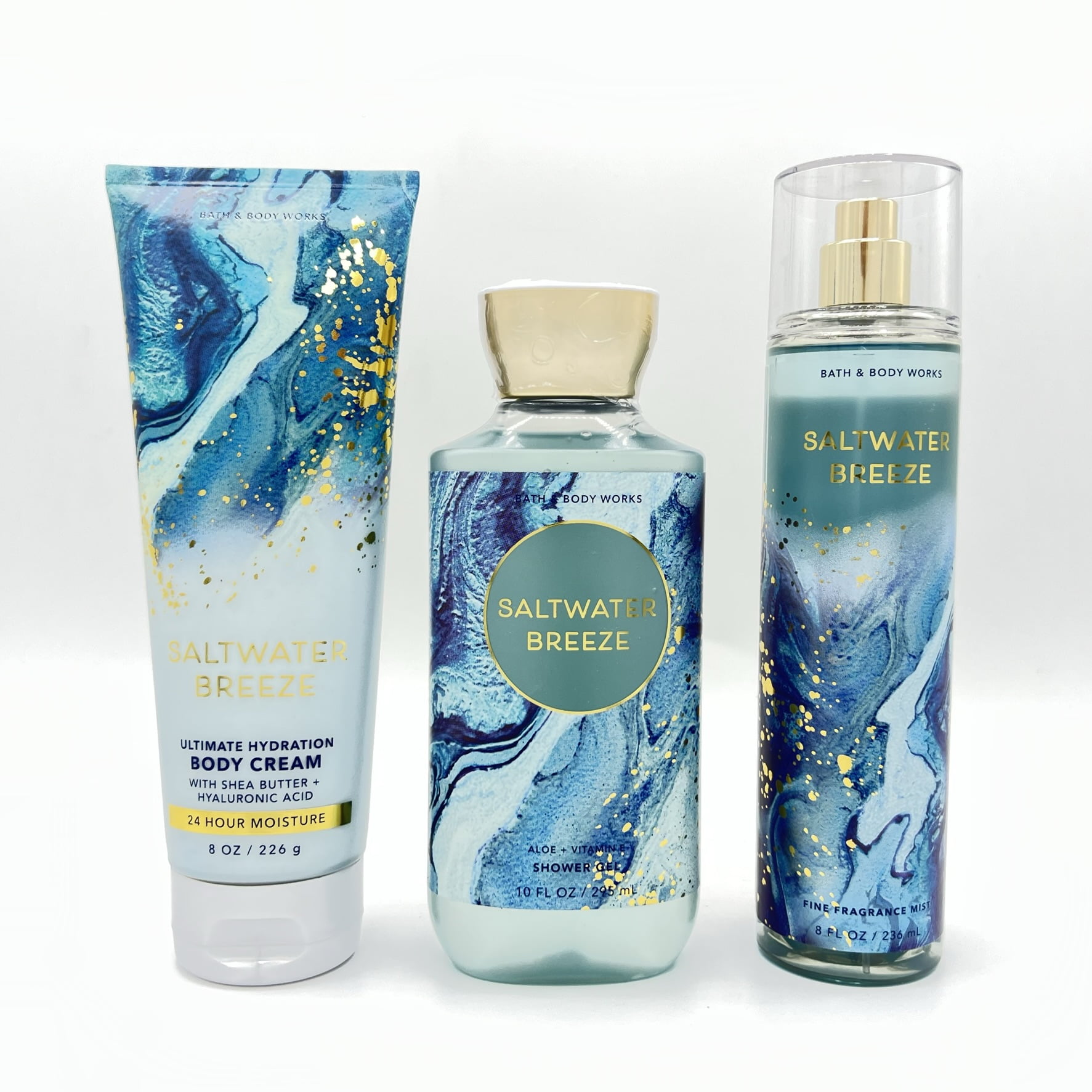 Bath & Body Works Saltwater Breeze Body Cream, Shower Gel and Fine ...