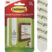 Command 16 lb Large White Picture Hanging Strips, 6 pairs 12 strips, Indoor Use, Decorate Damage-Free 17206-6ES