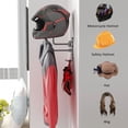 thumbnail image 4 of Motorcycle Helmet Rack, Wall Mount 180 Degree Rotation Helmet Holder Helmet Hanger with 2 Hooks, 4 of 8