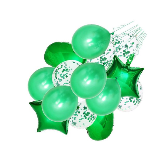 Bearachild 14 unids/set globo de confeti múltiple globos de fiesta de feliz cumpleaños globos de helio de oro rosa niño niña Baby Shower Kits de decoración para fiestas verde