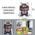 thumbnail image 2 of Vsdgher Patriotic Boxing Bear Art Drawstring Backpack Water Resistant String Bag Sports Sackpack Gym Sack for Men Women, 2 of 6