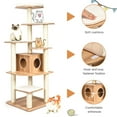thumbnail image 5 of Demi Bonn 71" Wood Cat Tree Tower for Indoor Cats, Multi-Level Cat Condo with 10 Scratching Posts, Perch, Washable Removable Cushions, Cat Furniture, Beige, 5 of 9