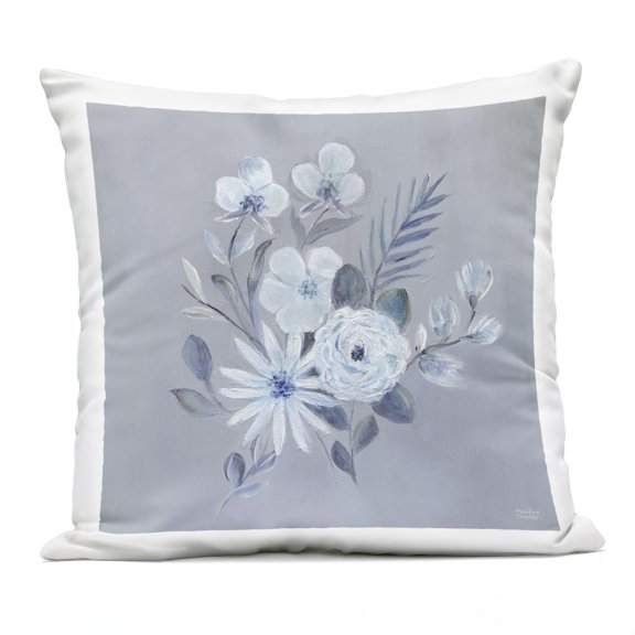 Stupell Industries Blue Toned Floral Bunch Design by Marilyn Dunlap Outdoor Printed Pillow