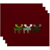 Simply Daisy 18" x 14" Merry Moose Animal Print Placemats, Set of 4s, Set of 4
