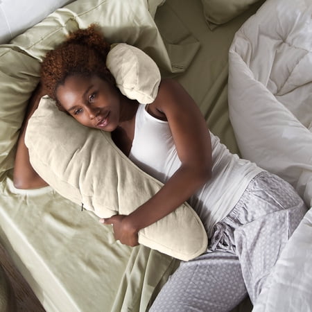 Avana Uno Memory Foam Snuggle Pillow for Side Sleepers Cloud/Camel