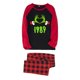 thumbnail image 5 of Conjuntos de pijamas navideños familiares a juego Grinch 2024, pijama de Grinch con parte superior y pantalones de pijama a cuadros, pijama de Grinch para niños y adultos para la familia, Hombres XXL, 5 of 6