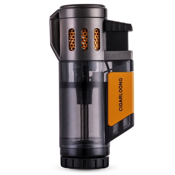 Cigar Lighter, A Creative Three-Tube Windproof Direct-Charging Cigarette Lighter, Is An Inflatable Gas Lighter