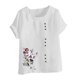 thumbnail image 2 of Camisetas de Manga Corta para las Mujeres Impreso Botón de Manga Corta Camiseta Blusa Poliéster, Ropa Casual Mirar Superior para las Mujeres, 2 of 4