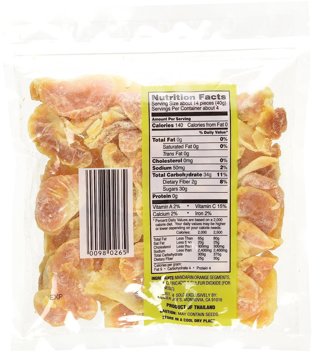 Dried Fruit Soft & Juicy Mandarins 6 Oz, (Pack of 5)