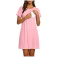 thumbnail image 2 of Edvintorg Maternity Dress Women Crew Neck Short Sleeve Nursing Dress Summer Casual Loose Nightwear Pregnancy Clothes for Women, 2 of 8
