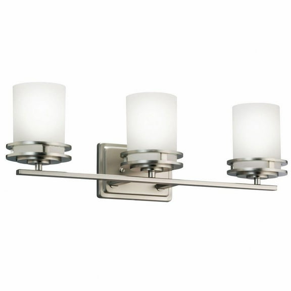 3 Light Bath Fixture with Soft Contemporary Inspirations 7.75 inches Tall By 24 inches Wide-Brushed Nickel Finish Bailey Street Home 147-Bel-2611311
