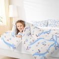thumbnail image 5 of Homewish Ribbon Bow Bowtie Queen Comforter Set,Rustic Rose Flower Bedding Sets,Beige Blue Bedding Comforter Set For Child,Ultra Soft Home Decor Reversible,3-Piece, 5 of 9