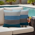 thumbnail image 4 of Outdoor Pillow Covers Pack of 2, Retro Farm Blue Gray Wood Grain Waterproof Throw Pillowcase Cushion Cases, Rustic Wooden Plank Decorative Pillow Cover for Couch Sofa Home Bed Patio, 4 of 9