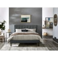 thumbnail image 2 of Contemporary Modern Urban Designer Bedroom King Size Tufted Headboard, Fabric, Grey Gray, 2 of 4