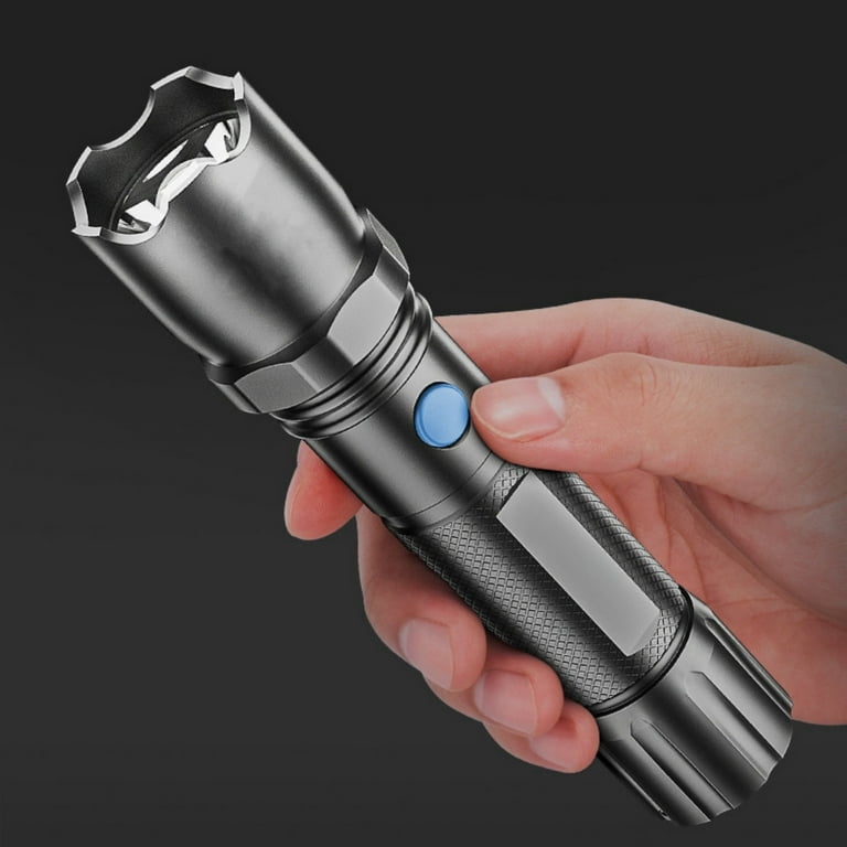 10000 Lumen Rechargeable LED Flashlight - 4-Mode Super Bright Powerful  Handheld Flashlight for Outdoor & Emergency  Black  - Walmart.com