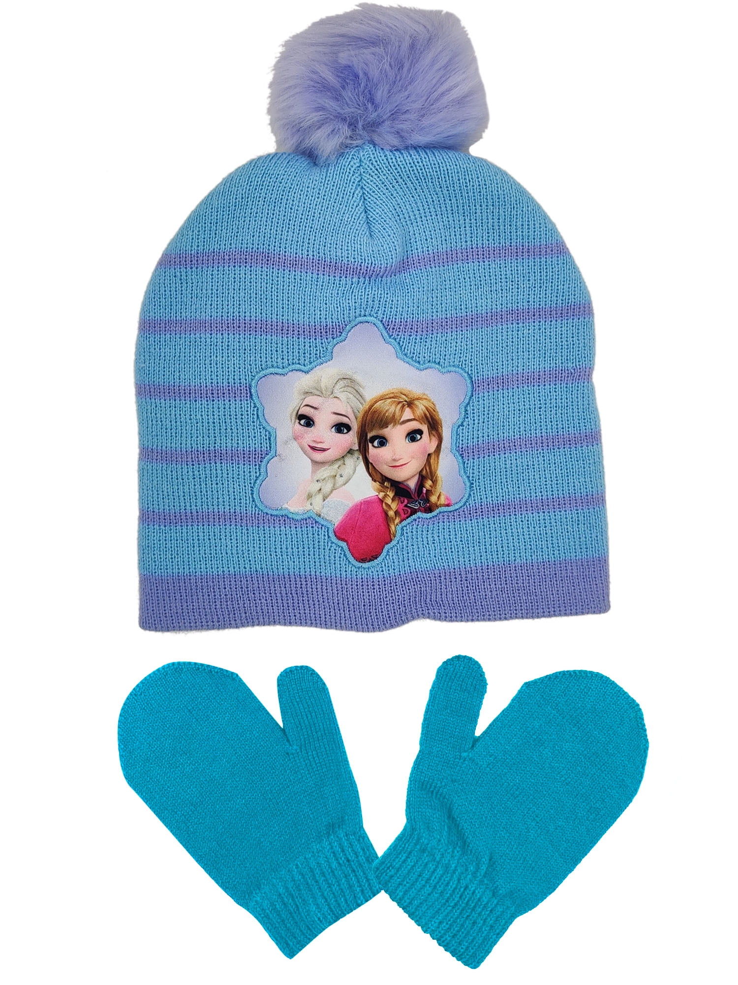 HAT /& MITTEN NEW DISNEY FROZEN ELSA GIRLS TOBBOGAN GLOVE SET