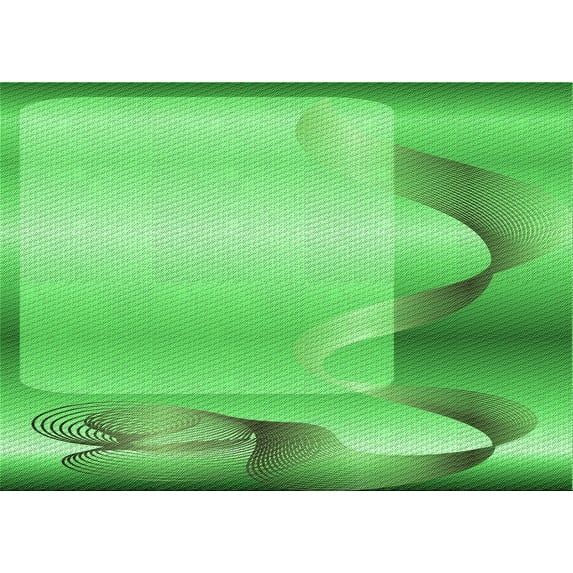 Ahgly Company Machine Washable Indoor Rectangle Transitional Neon Green Area Rugs, 3' x 5'