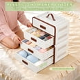 thumbnail image 3 of Zhjingyu Drawer Foldable Closet Organization Two-layer foldable drawers Plastic Totes Storage Box for Bedroom, Beige, 3 of 9