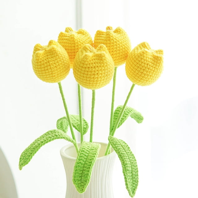 Ramos de punto Flores Artificiales - Decoración de algodón hecha a mano para la boda de la oficina y regalo de cumpleaños