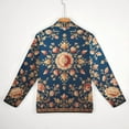 thumbnail image 6 of Blue Floral Pattern Square Rug Men's Stand Collar Sweater Long Sleeve Clothing Loose Fit Sports Sweater, 6 of 8