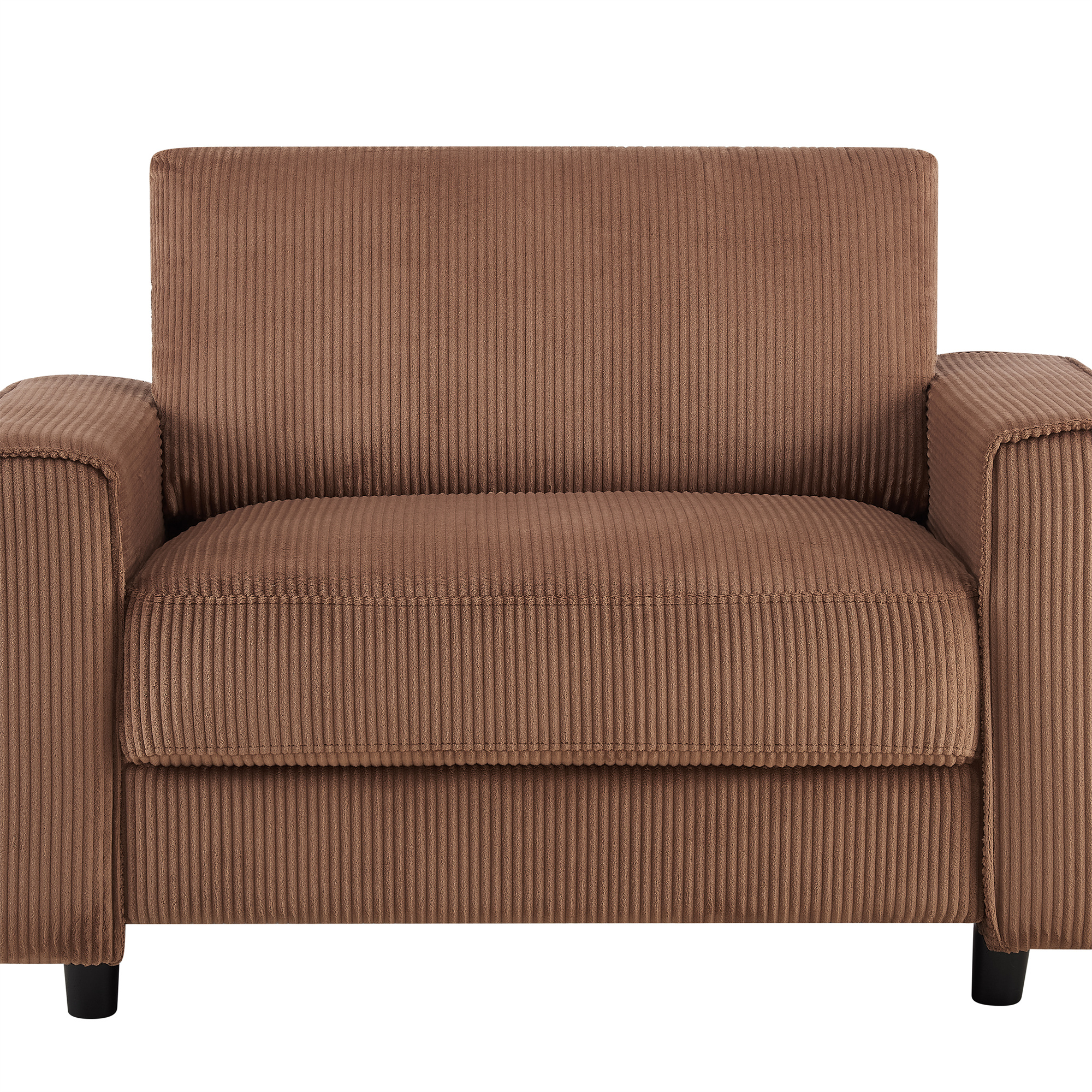 Modern Contemporary Upholstered Corduroy Plush Tufted Chair, Brown