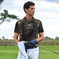 thumbnail image 3 of Xecao Gothic Raven Portrait Pattern Men’s Polo Shirt with Buttoned Collar Soft Breathable Casual Polo Shirt for Work, Leisure, and Outdoor Activities-Small, 3 of 6
