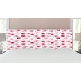 thumbnail image 1 of Ladybugs Headboard, Domed Back Round Ladybugs with Hearts Flowers Dragonflies Romantic Wings Pattern, Upholstered Decorative Metal Bed Headboard with Memory Foam, King Size, Red White, by Ambesonne, 1 of 4